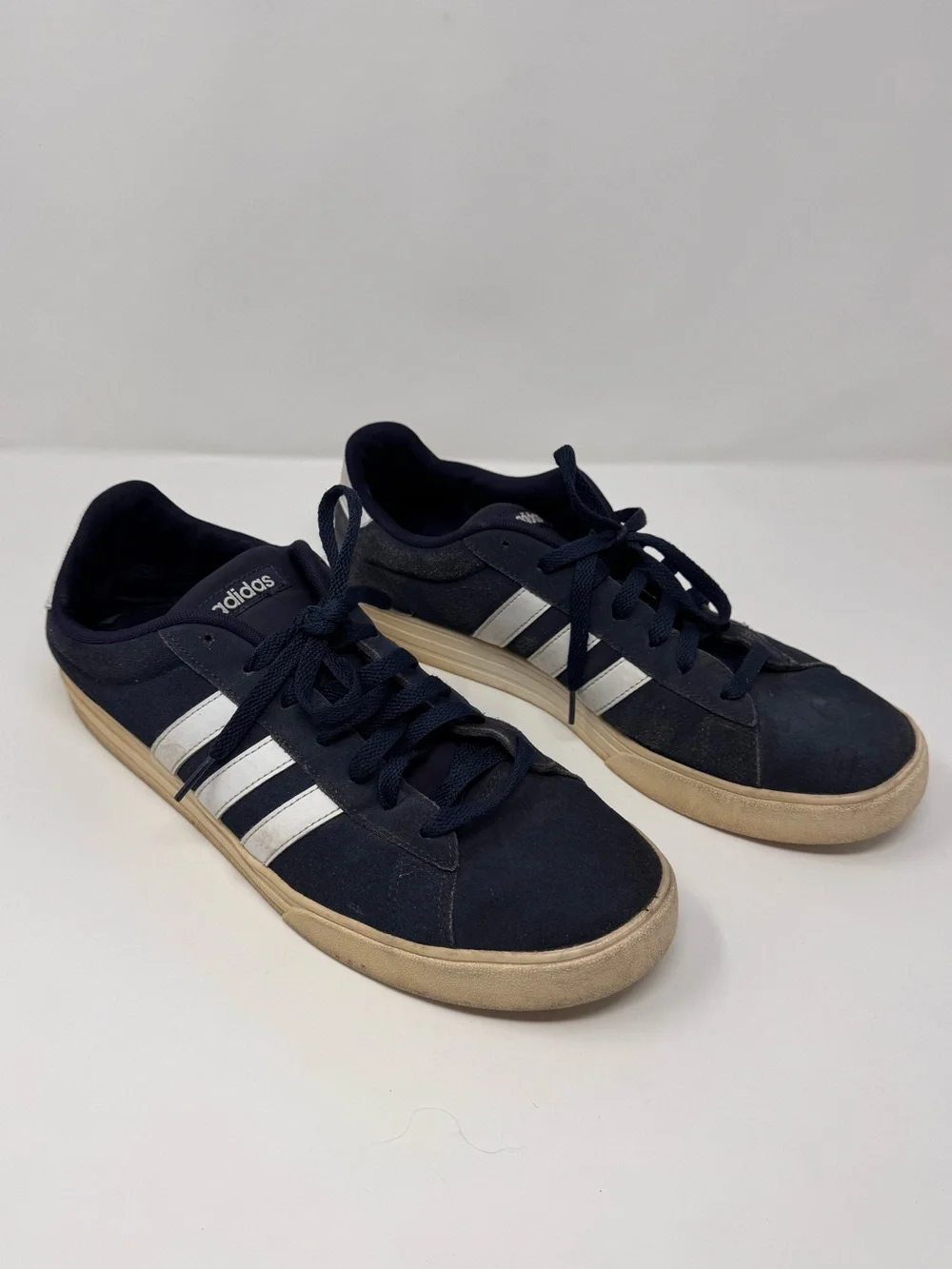 Adidas Suede Sneakers, Navy White, Sz 13, Classic stripe athletic sporty casual